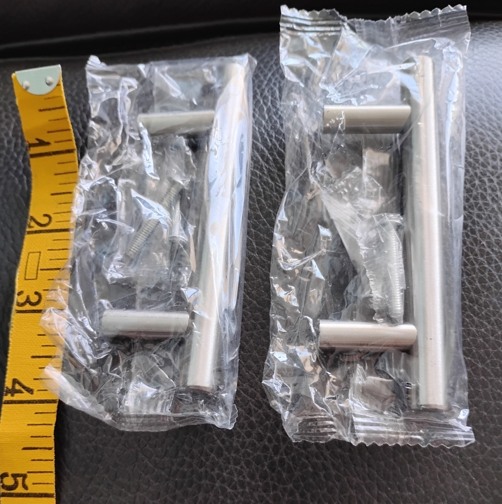 Brushed nickel cabinet handles